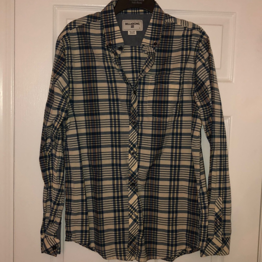 Billabong Men’s Blue Plaid Button Down